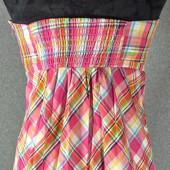 Lilly Pulitzer Vtg 4 Gweneth Madras Plaid Strapless Dress Smocked Coastal Preppy - Picture 10 of 11